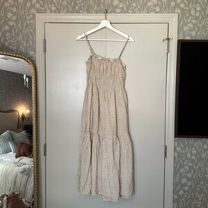 Neuflora Beige Gingham Dress